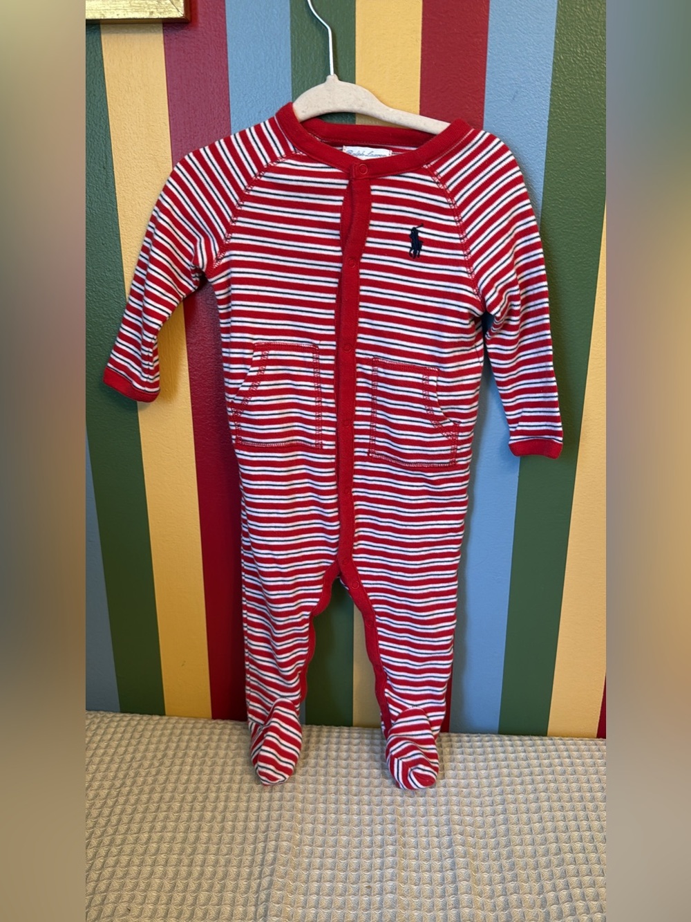Ralph Lauren Striped Footed One-Piece